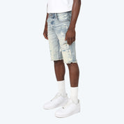 Tapestry Patched Jean Shorts