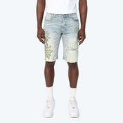 Tapestry Patched Jean Shorts