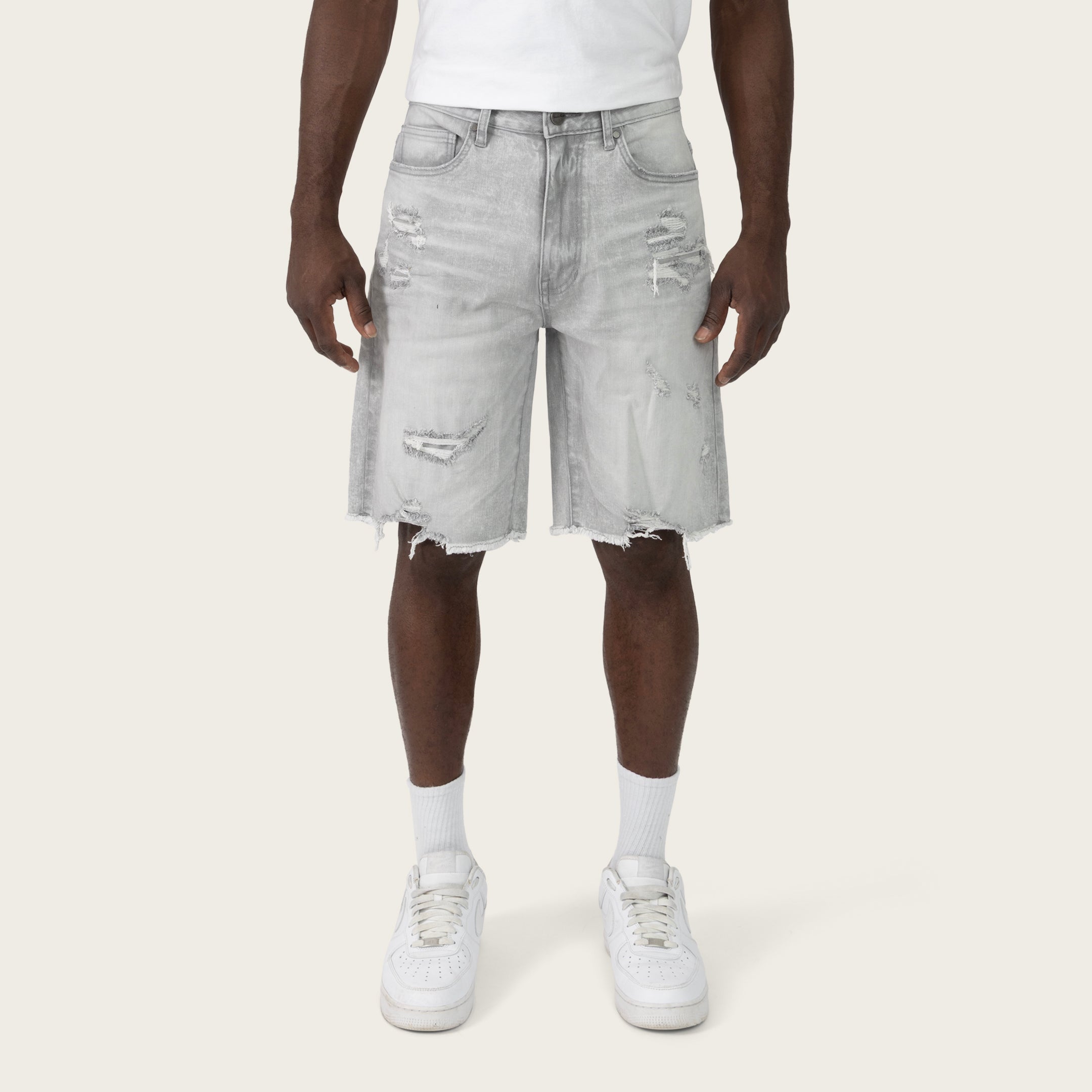 10" Comfort Fit Essential Jean Shorts - Breezy Grey