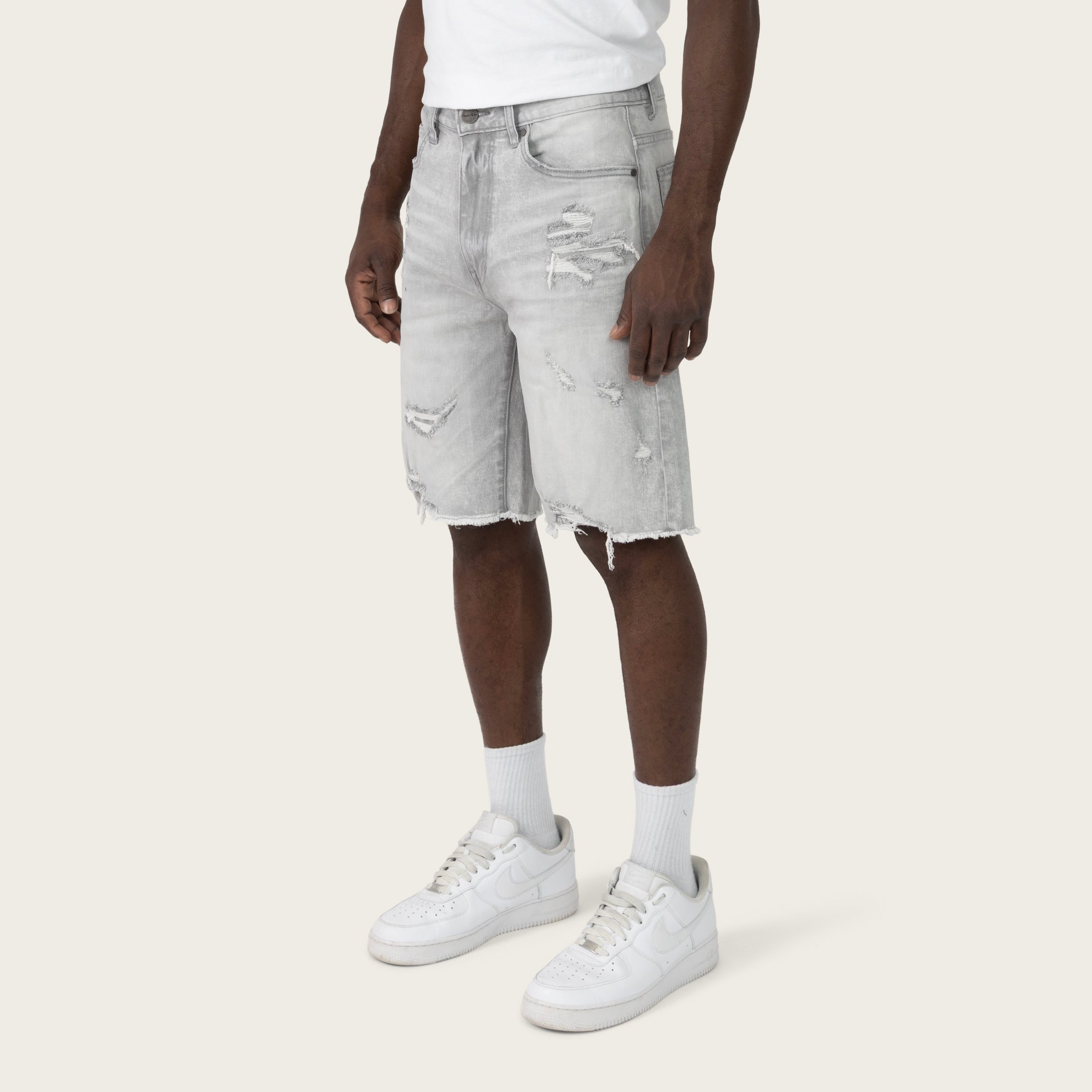 10" Comfort Fit Essential Jean Shorts - Breezy Grey