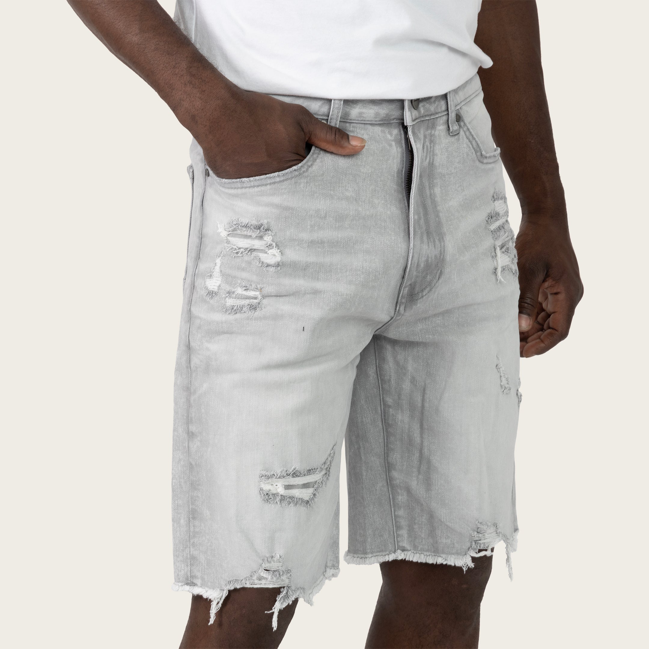 10" Comfort Fit Essential Jean Shorts - Breezy Grey
