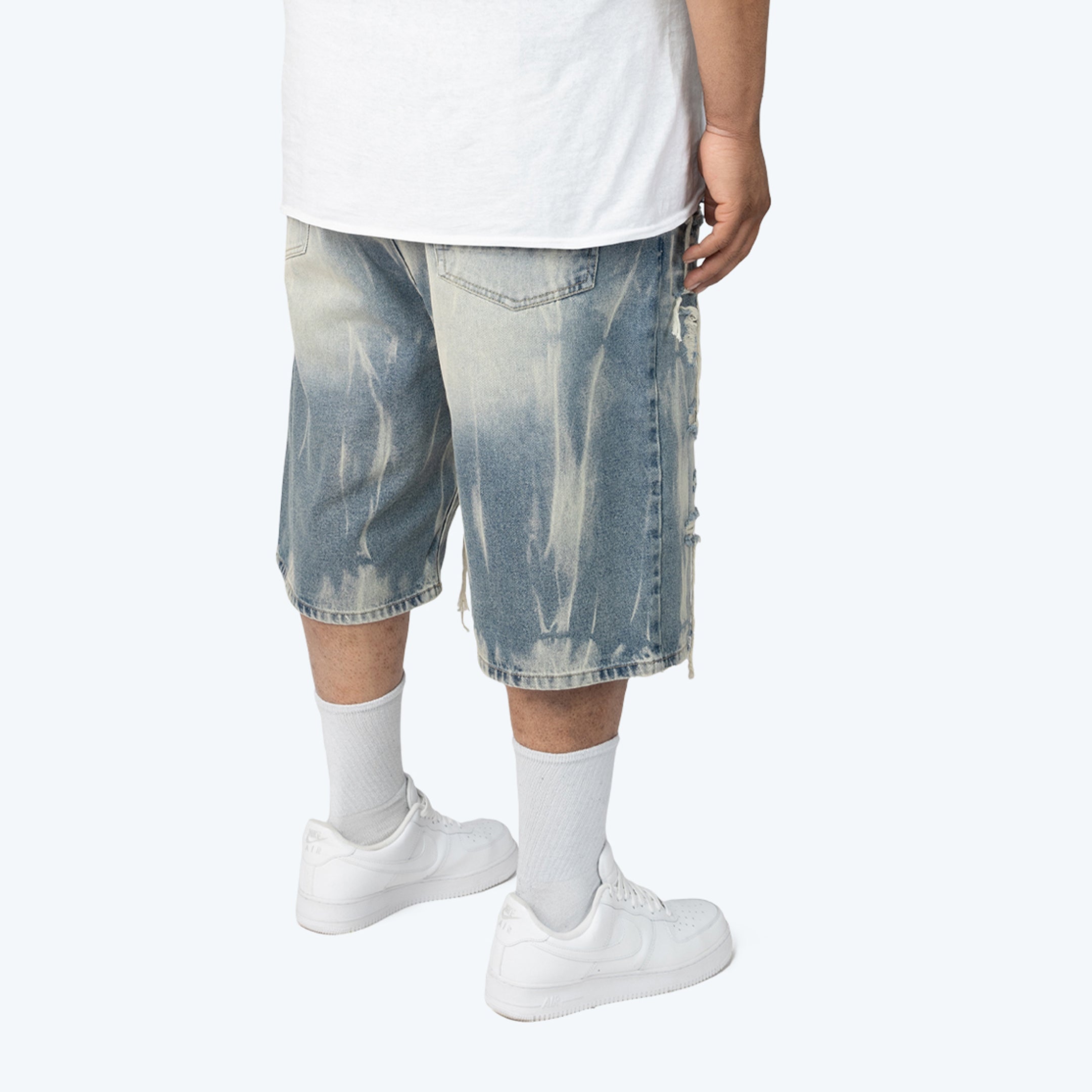 Big and Tall - Distressed Rip & Repaired Jean Shorts