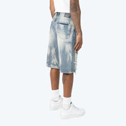 12" Skater Distressed Rip & Repaired Jean Shorts