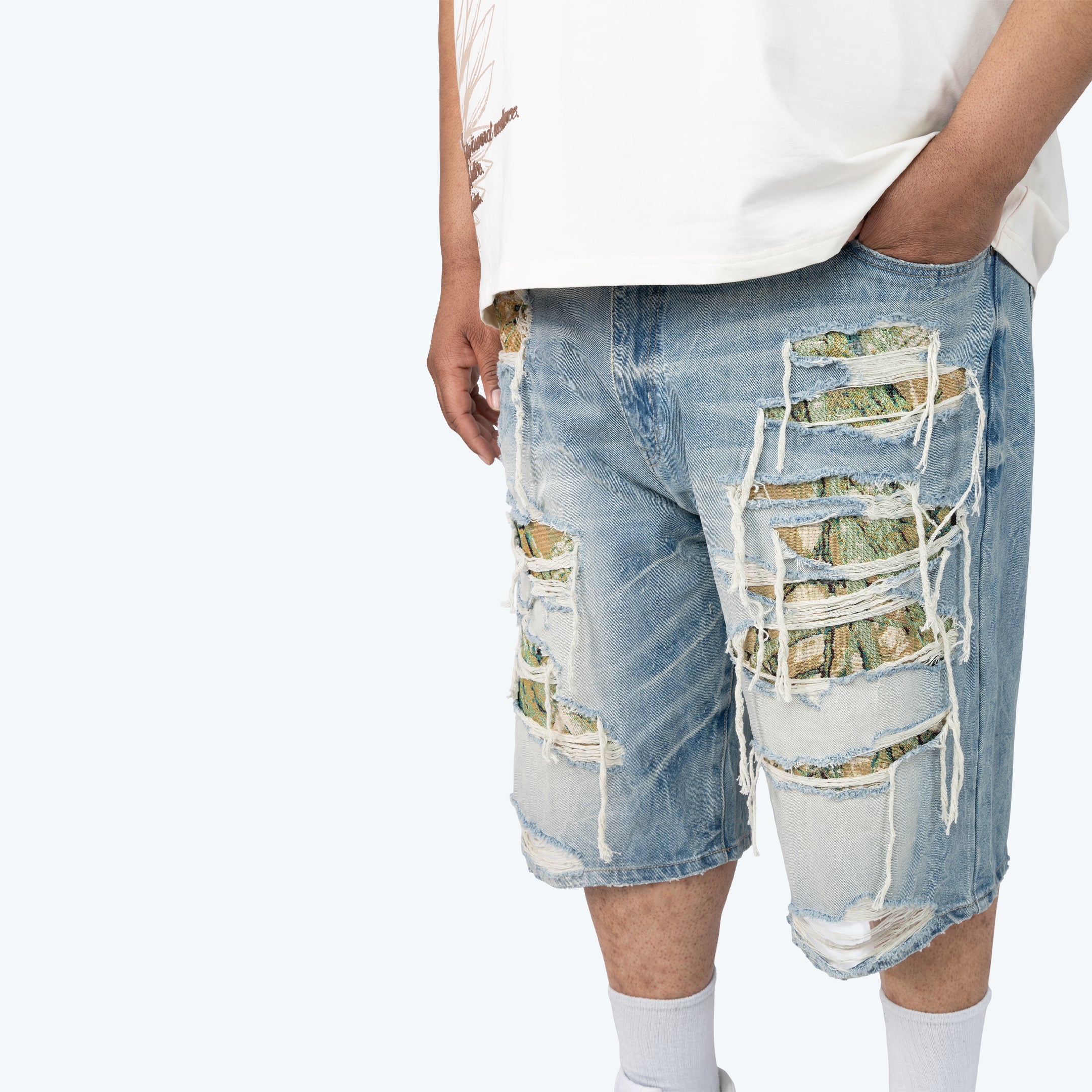 Big and Tall - Skater Tapestry Jean Shorts