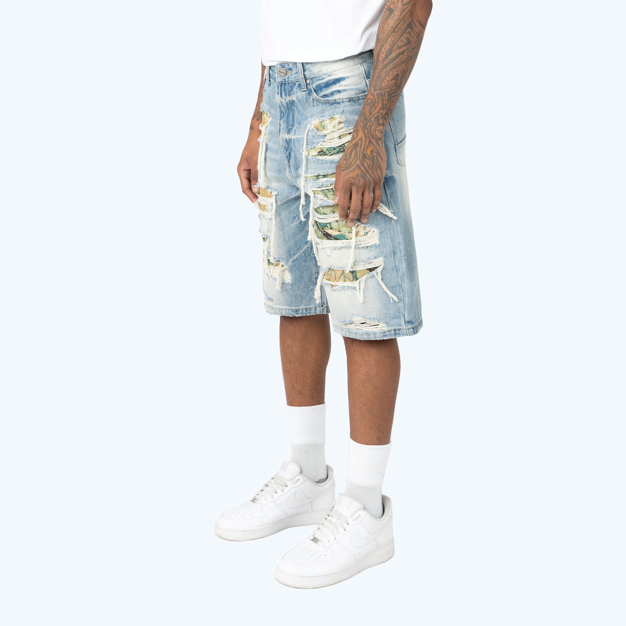 Skater Tapestry Jean Shorts