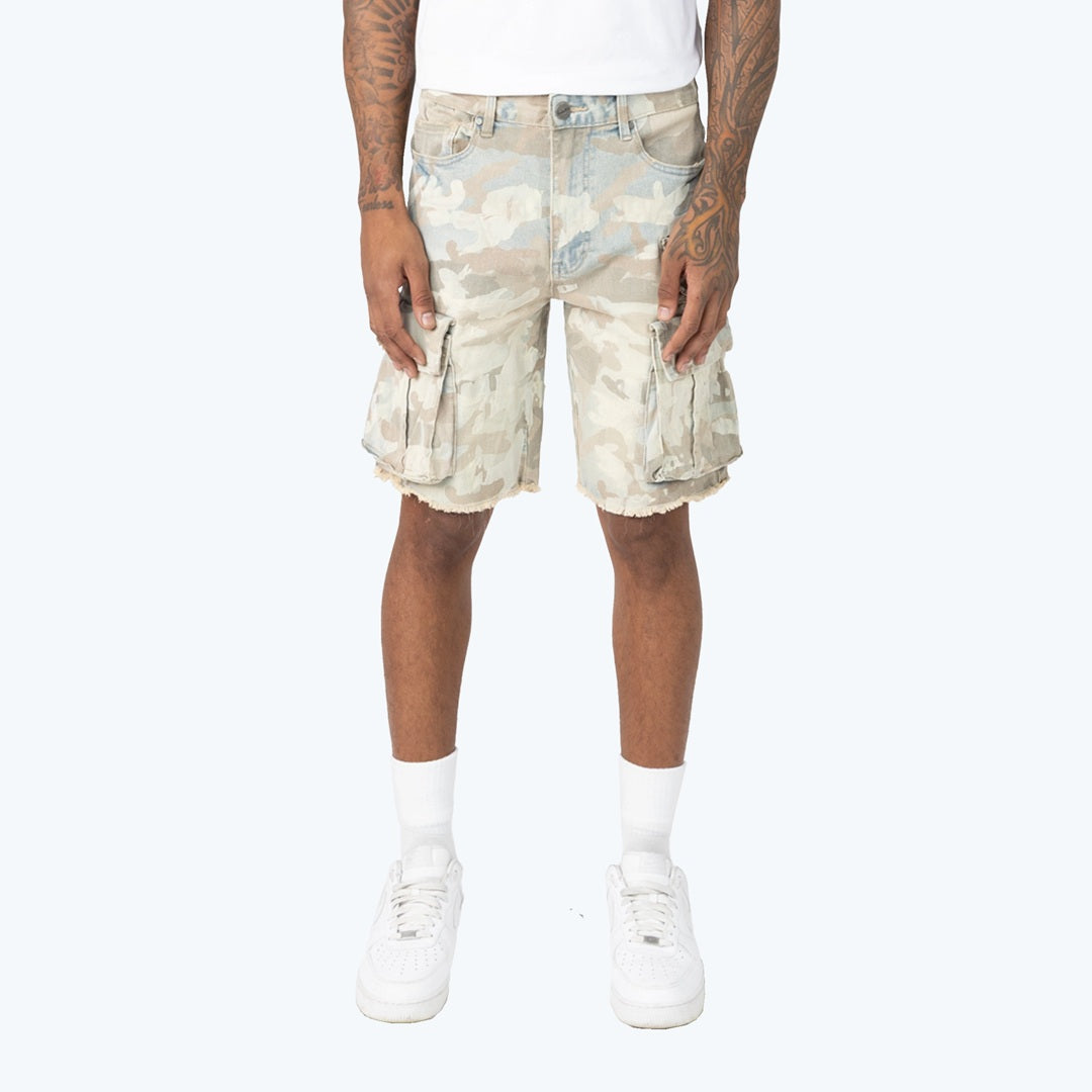 10" Camo Flocked Jean Shorts - Sahara Camo