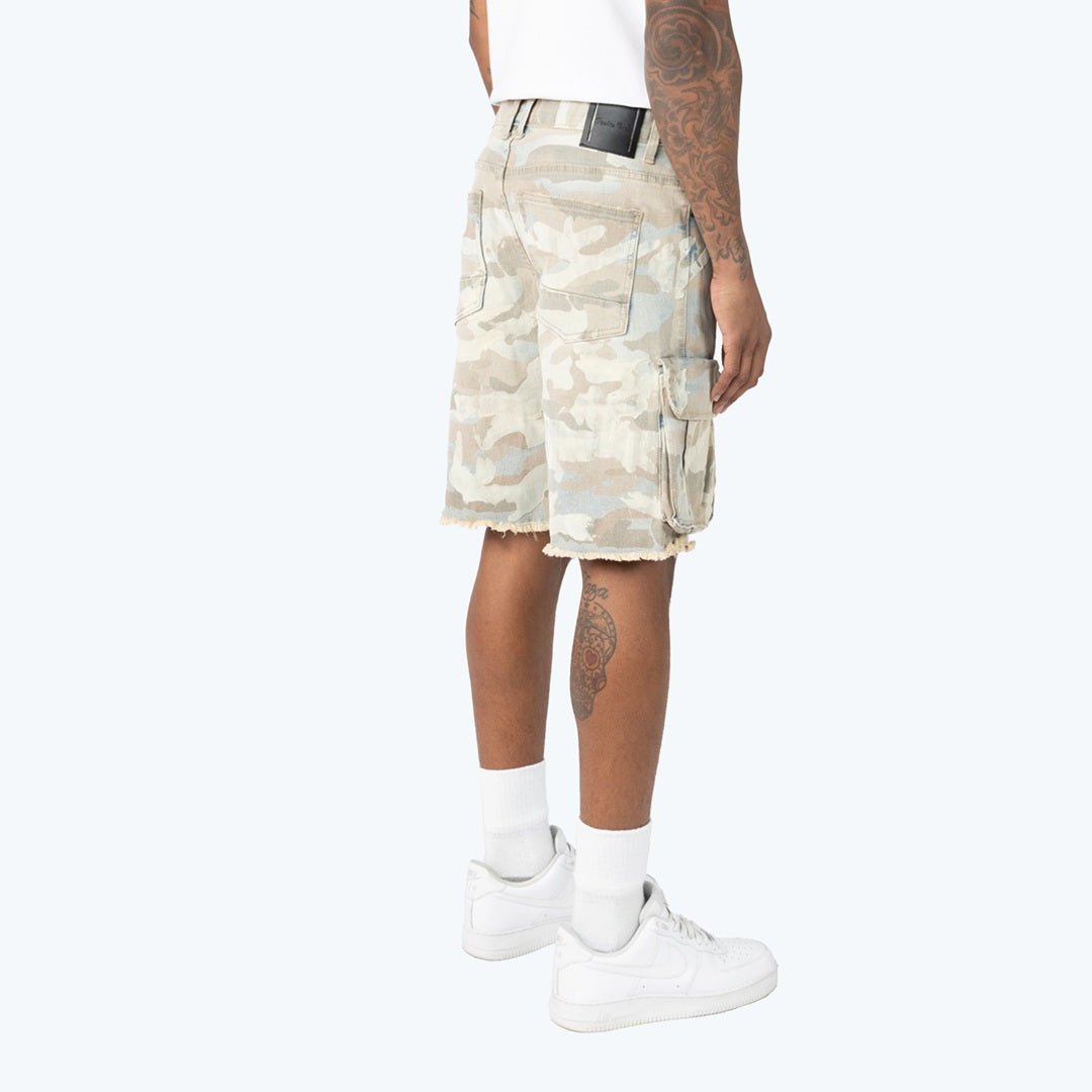 10" Camo Flocked Jean Shorts - Sahara Camo