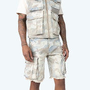 10" Camo Flocked Jean Shorts - Sahara Camo