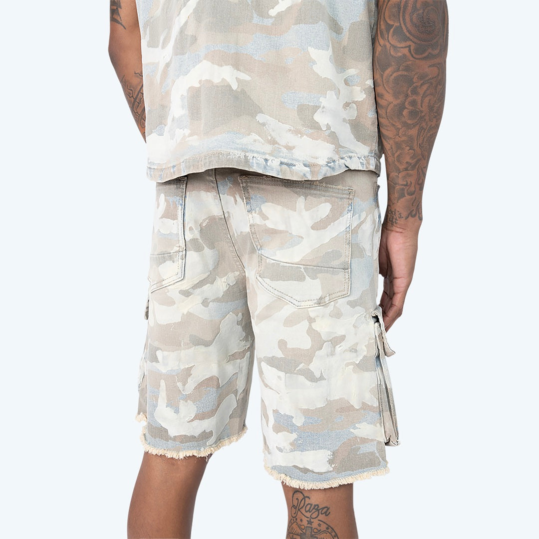 10" Camo Flocked Jean Shorts - Sahara Camo