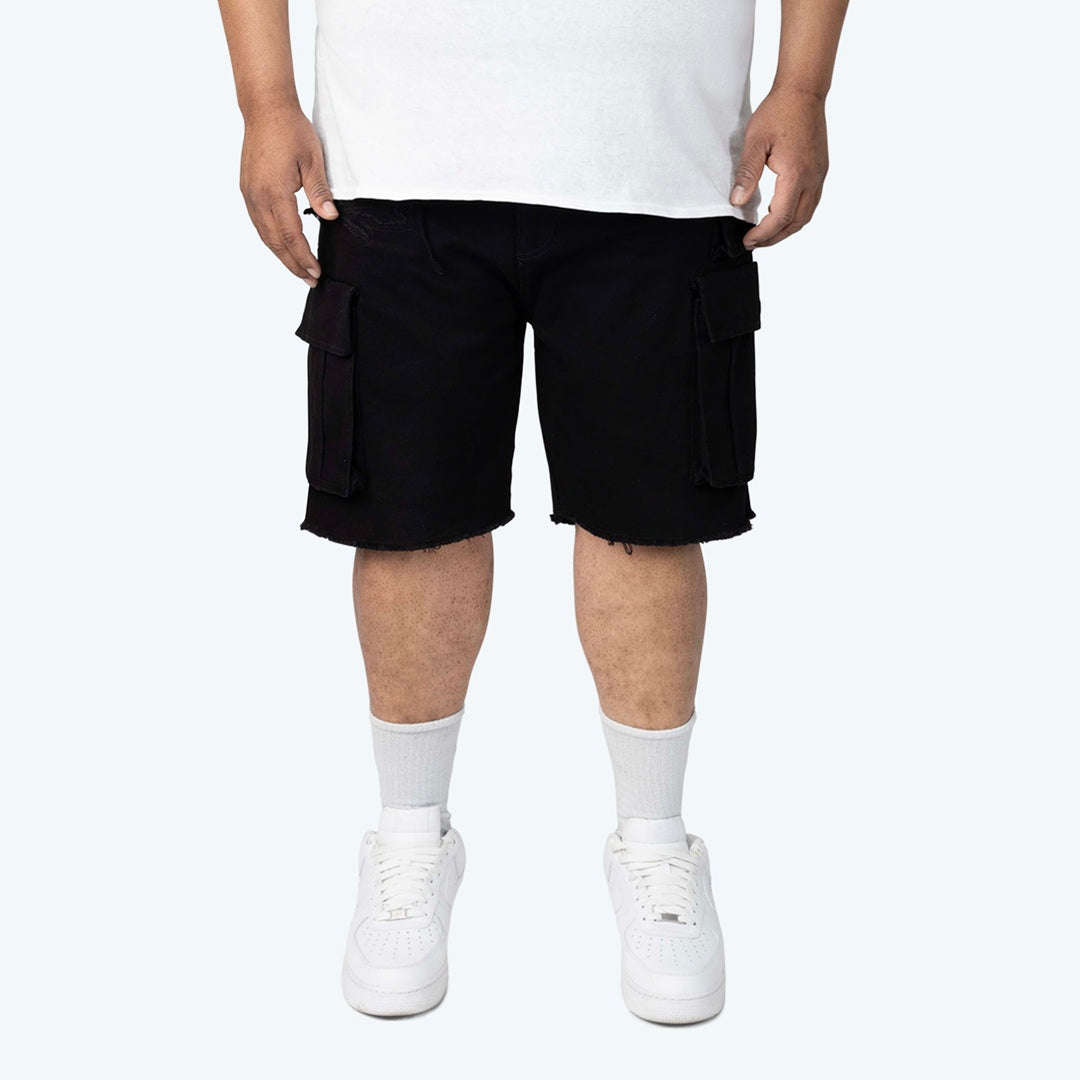 Big and Tall - Utility Cargo Jean Shorts - Jet Black