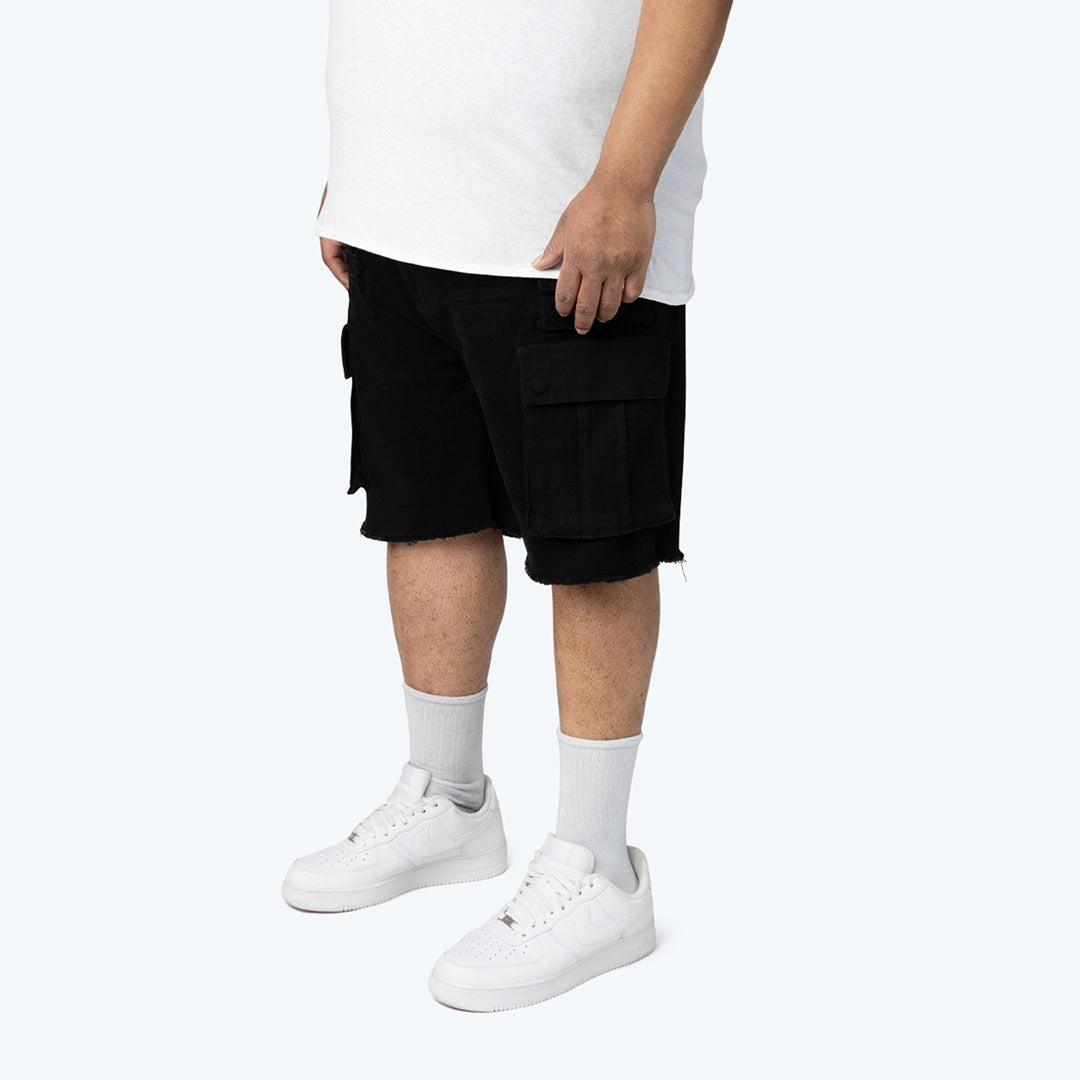 Big and Tall - Utility Cargo Jean Shorts - Jet Black