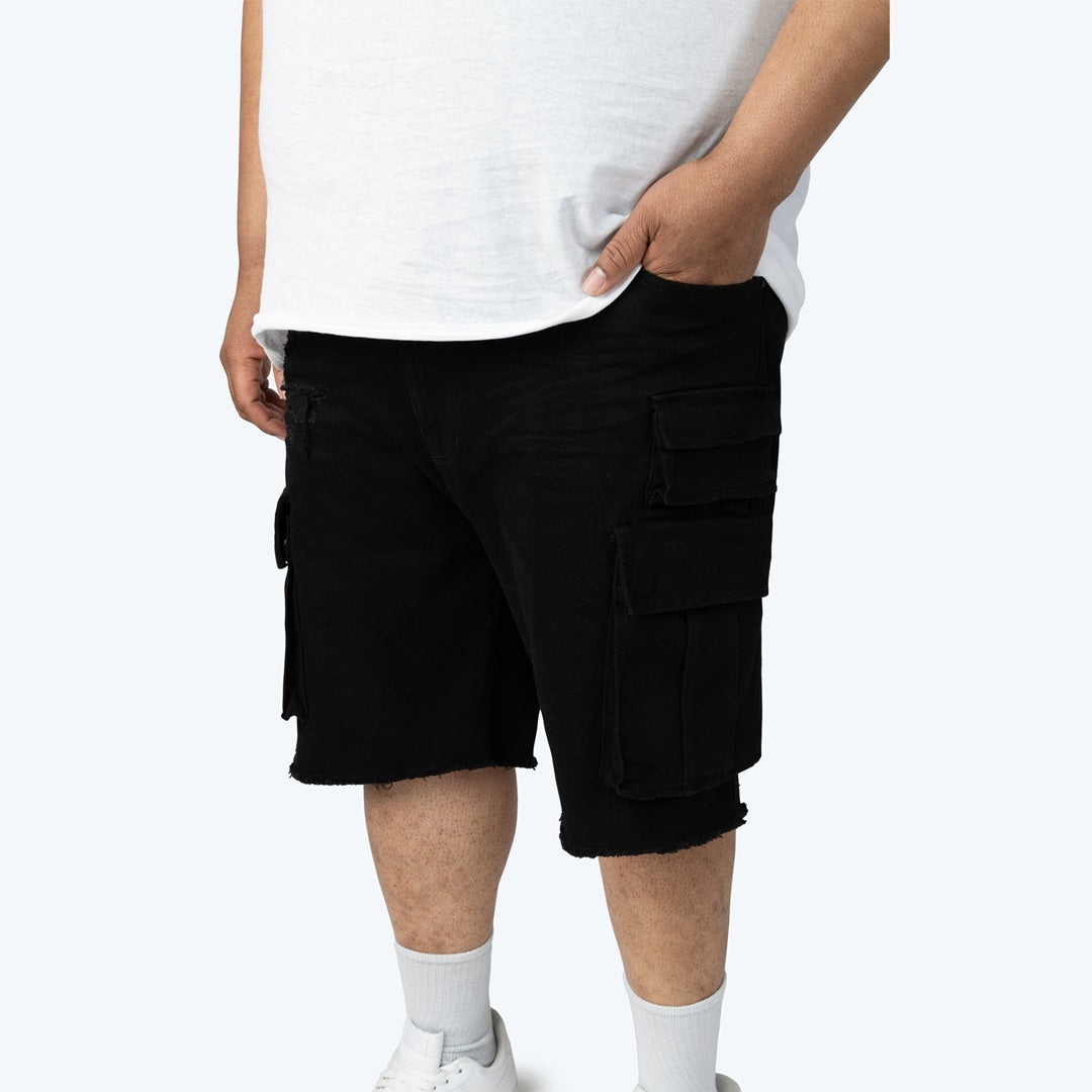 Big and Tall - Utility Cargo Jean Shorts - Jet Black