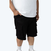 Big and Tall - Utility Cargo Jean Shorts - Jet Black