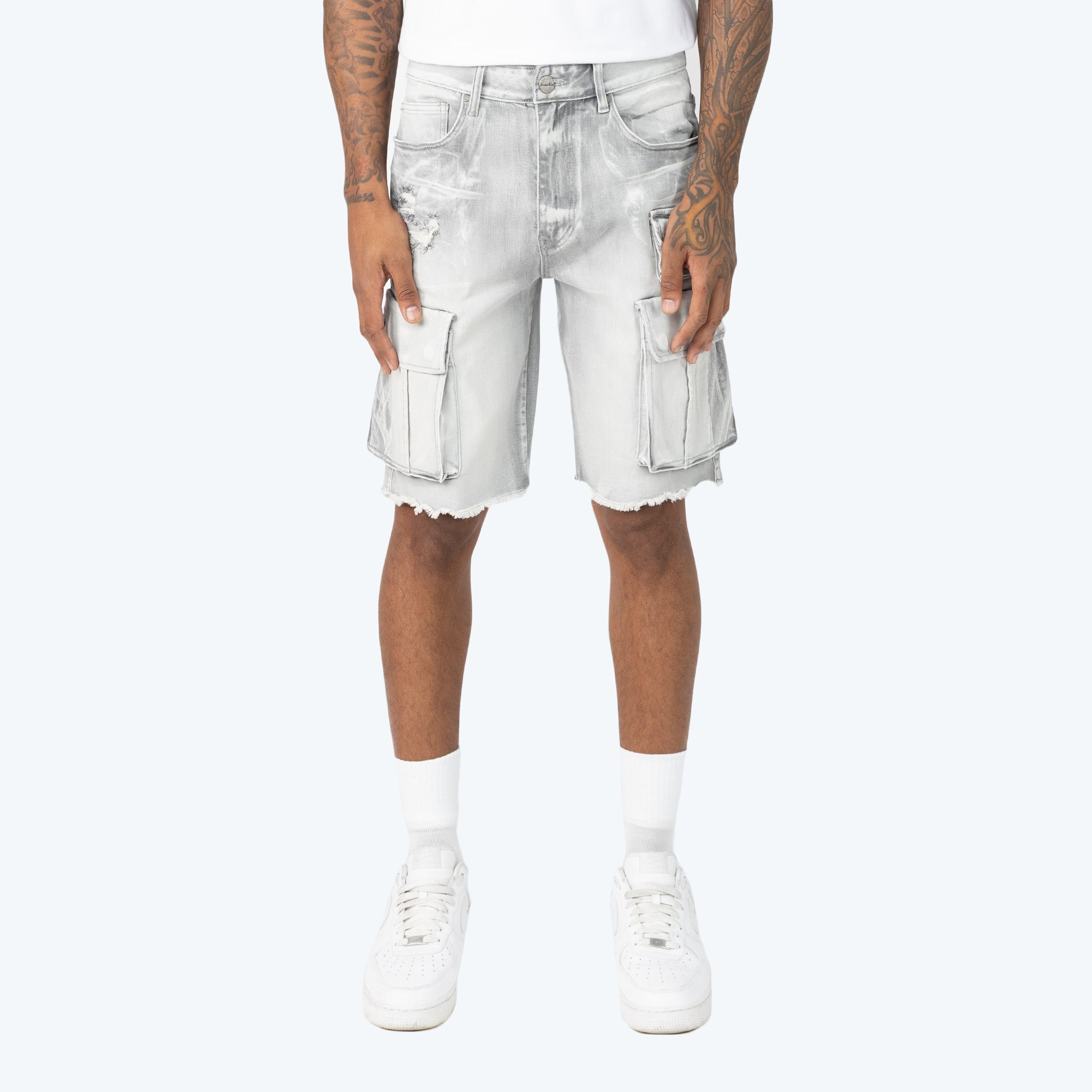 10" Comfort Utility Cargo Jean Shorts