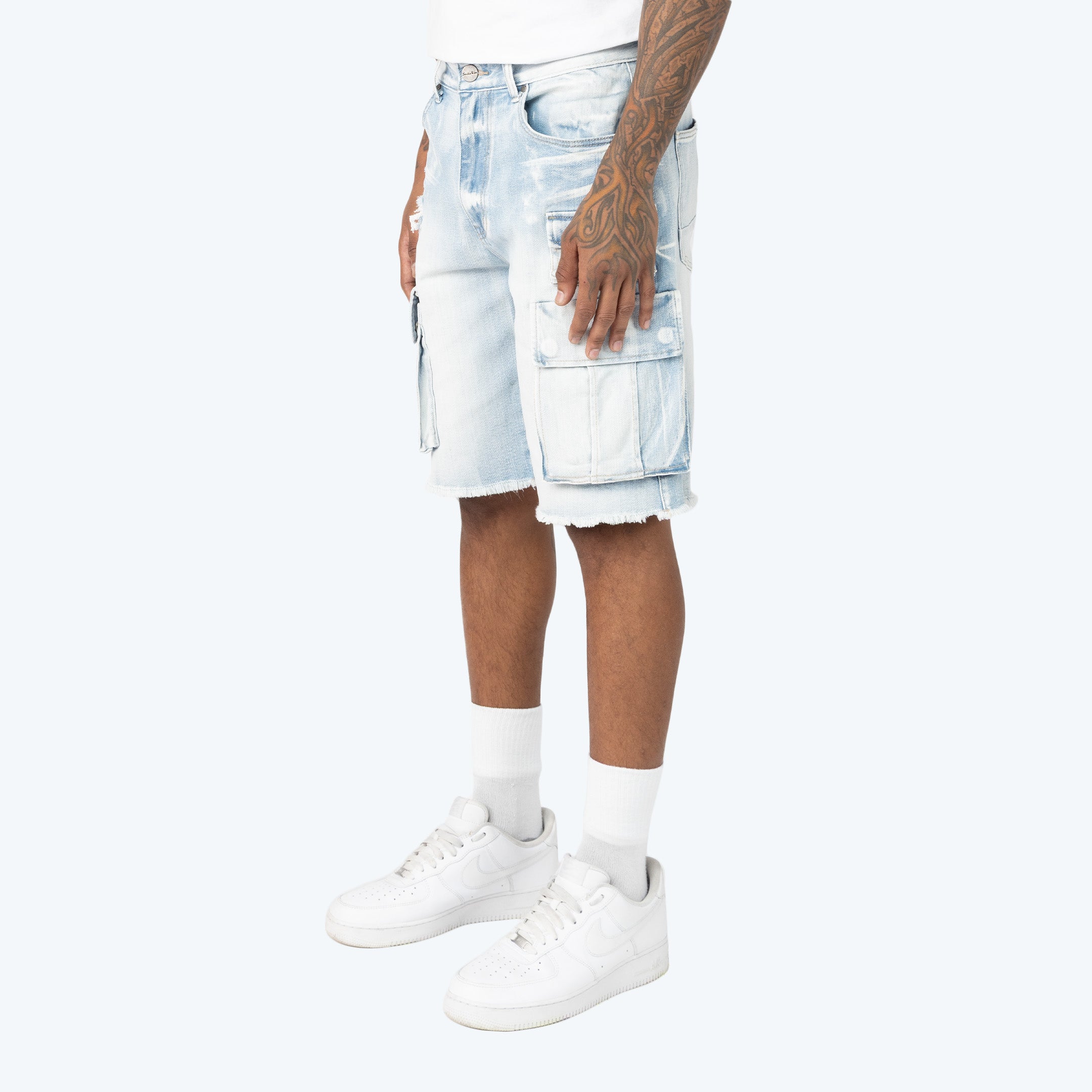 10" Comfort Utility Cargo Jean Shorts