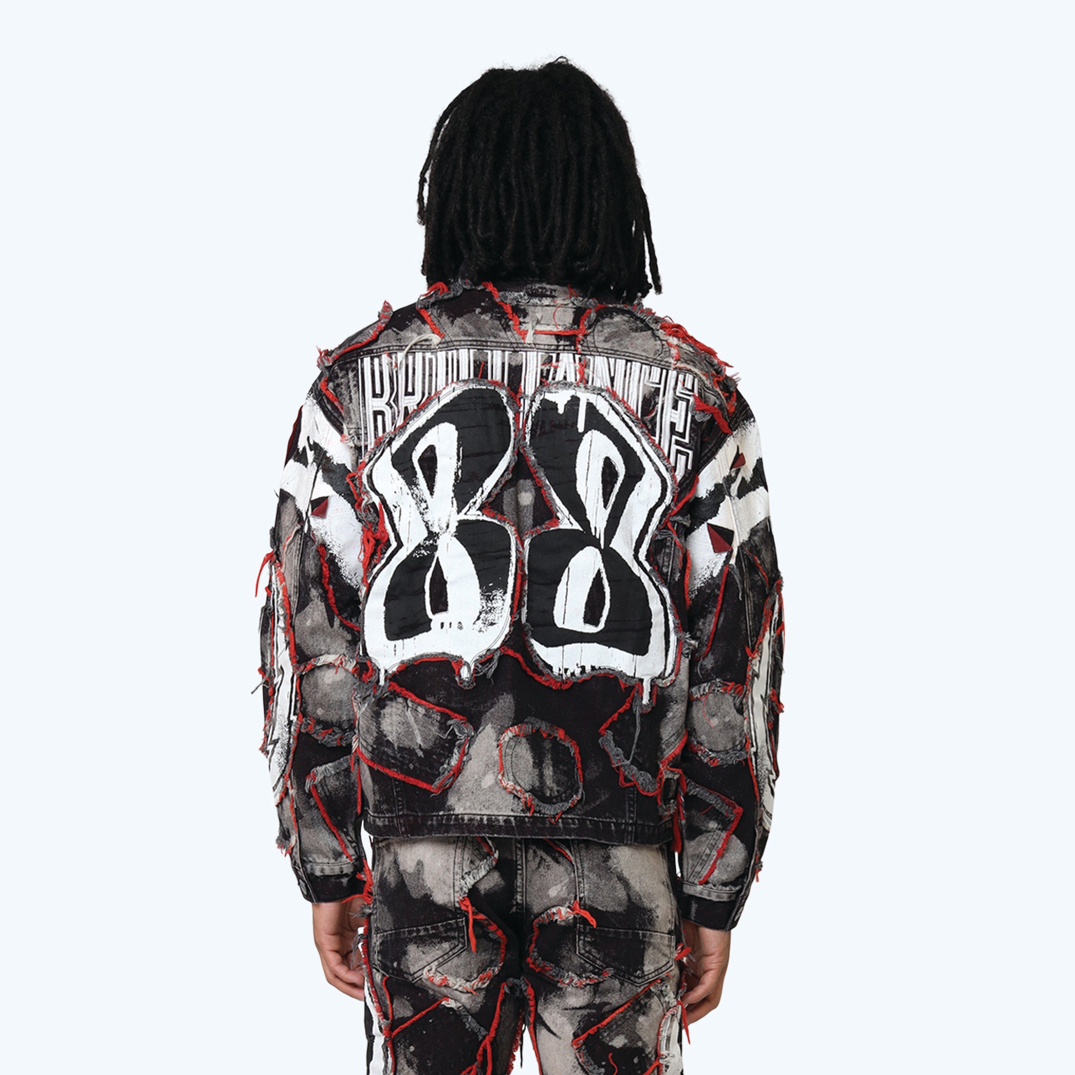 Oversized Victory Color Weft Denim Jacket - Nickel Black