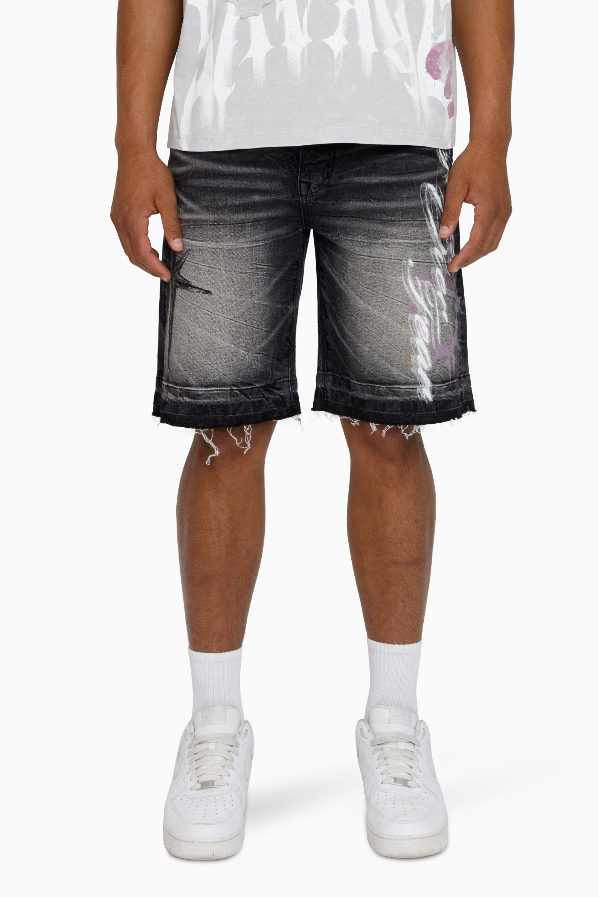 Faith Over Fear Shorts - Shale Black
