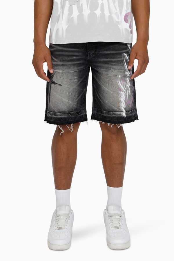 Faith Over Fear Shorts - Shale Black