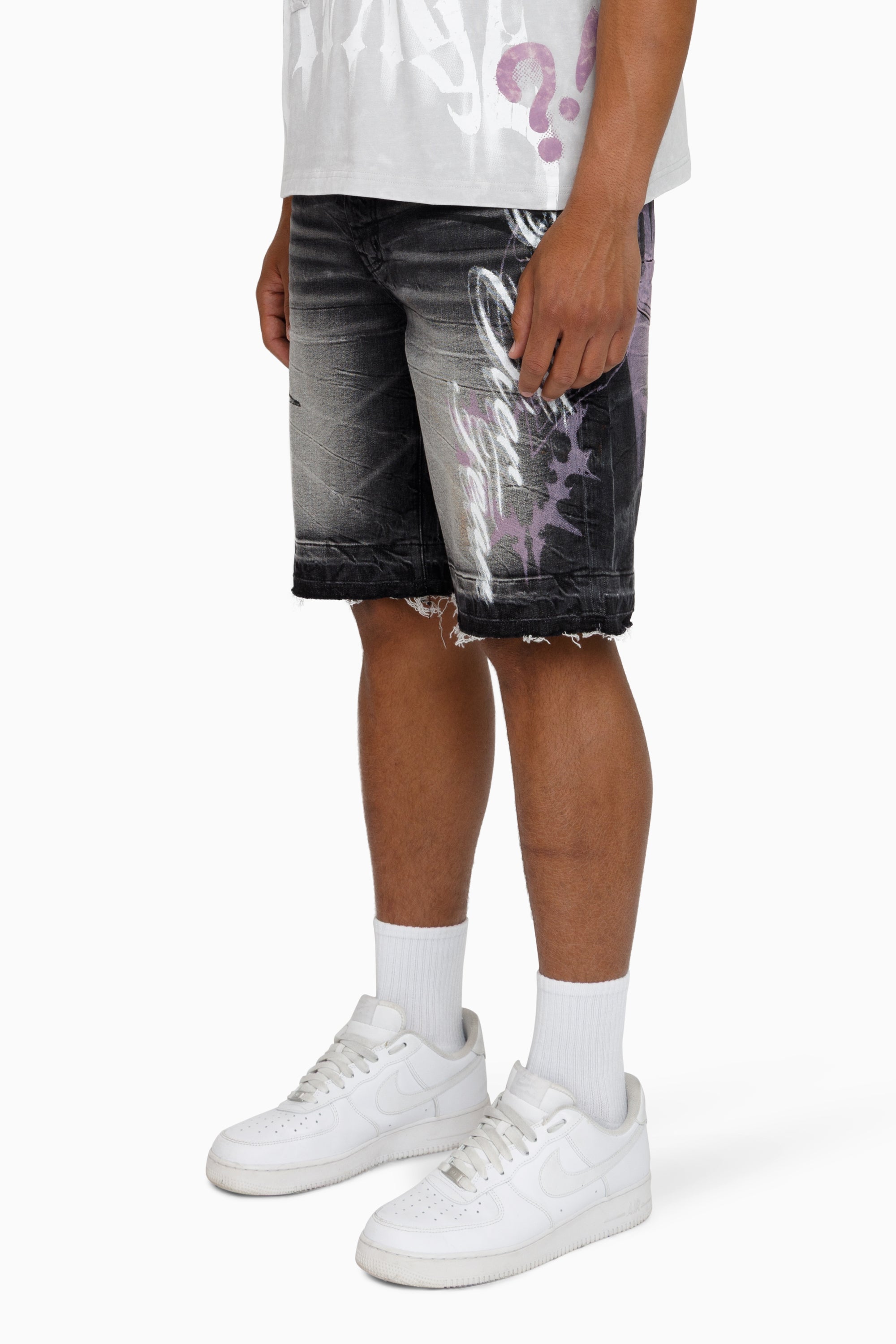 Faith Over Fear Shorts - Shale Black