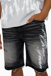 Faith Over Fear Shorts - Shale Black