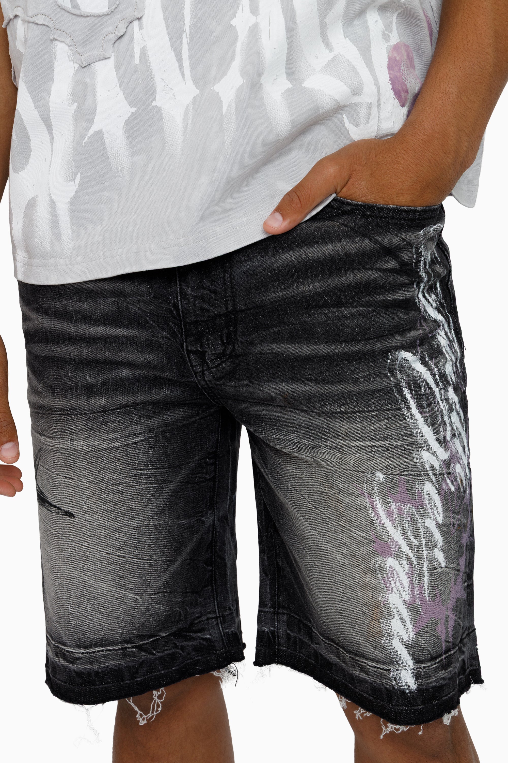 Faith Over Fear Shorts - Shale Black