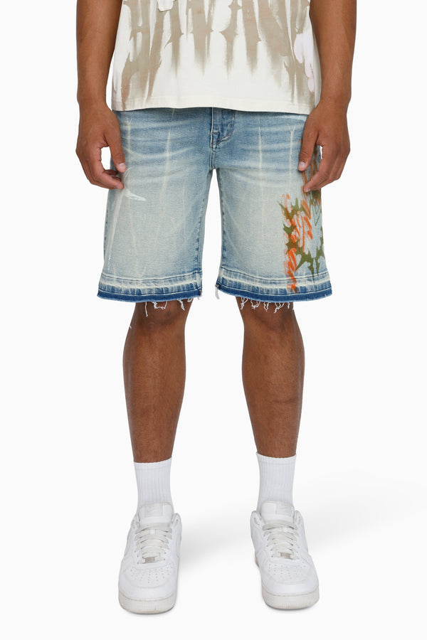 Faith Over Fear Shorts - Voss Blue