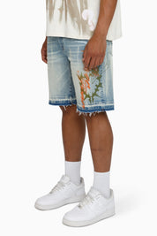 Faith Over Fear Shorts - Voss Blue
