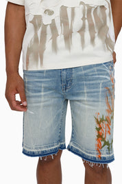 Faith Over Fear Shorts - Voss Blue