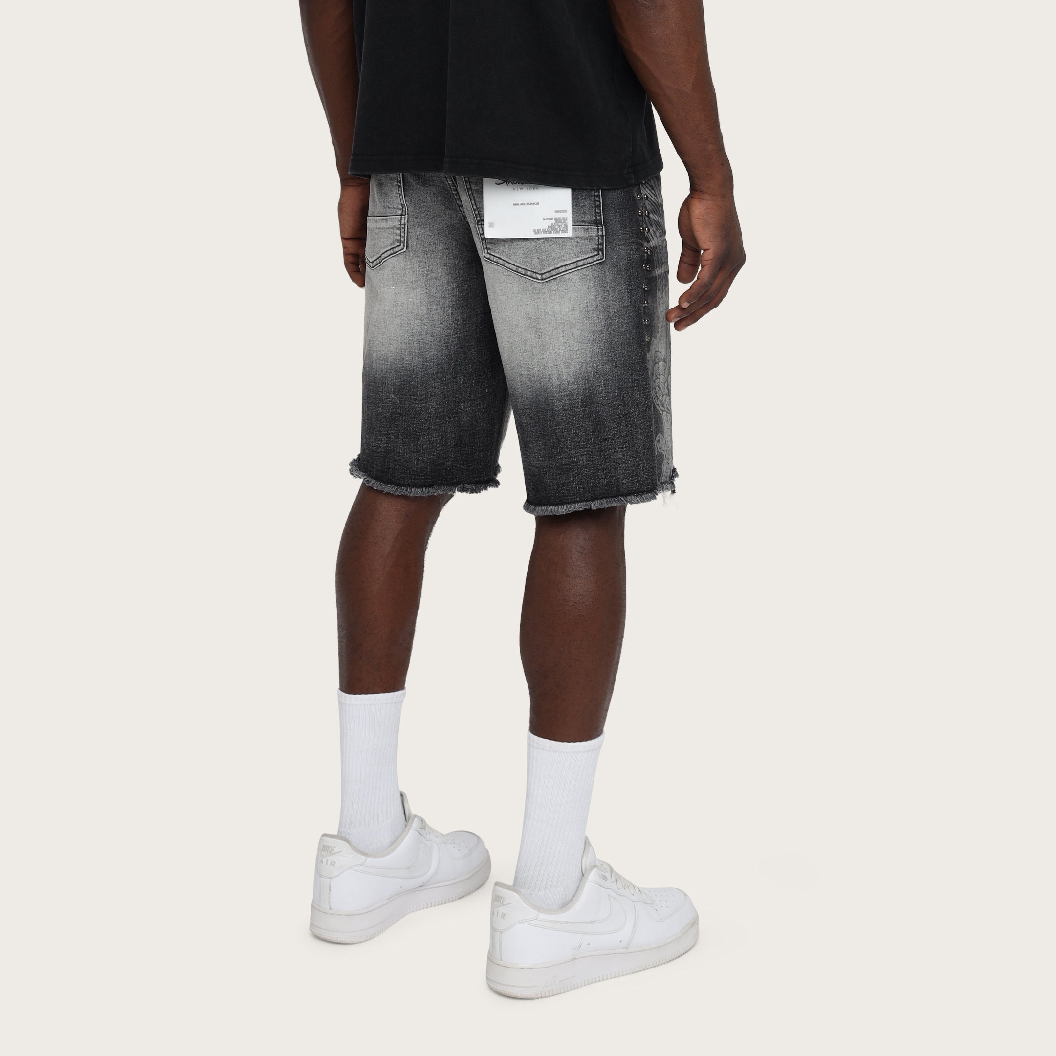 10" Comfort Chaos Abyss Jean Shorts - Spider Black