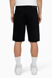 All Rhinestone Denim Short - Black