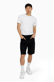 All Rhinestone Denim Short - Black