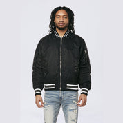 Smoke Rise Men's MA1 Bomber Jacket Black - Online Exclusive