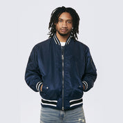 Smoke Rise Men's MA1 Bomber Jacket Navy - Online Exclusive