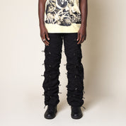 Wide Stopper Twill Pants - Black