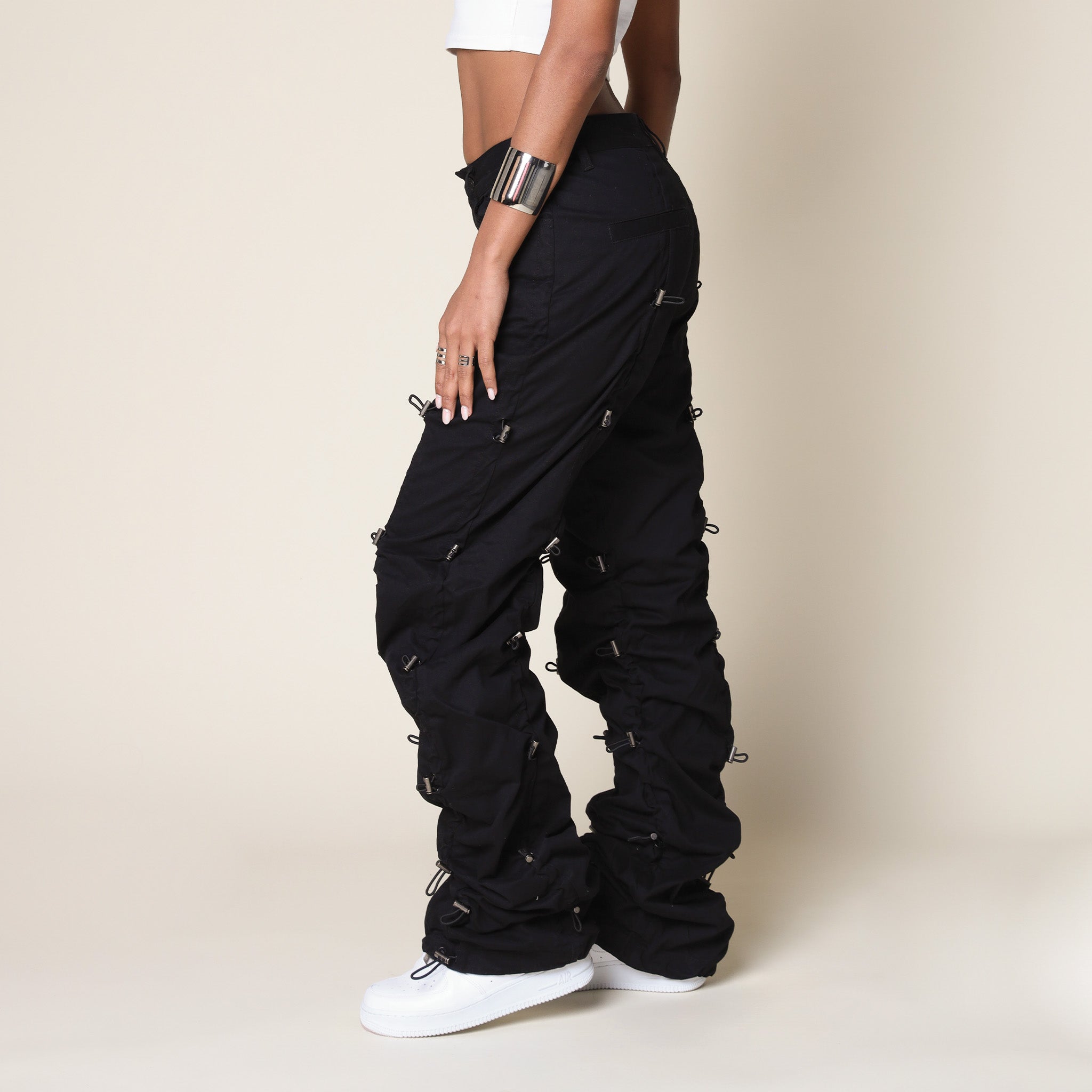 Wide Stopper Twill Pants - Black