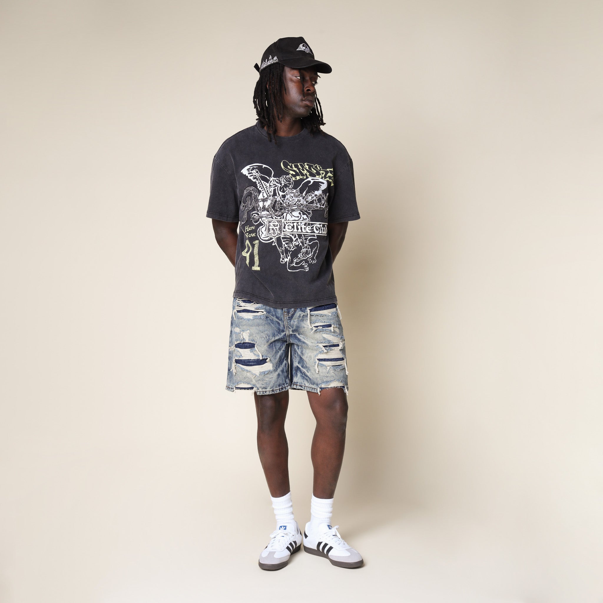 7" Heavy Repair Jean Shorts - Marsh Blue