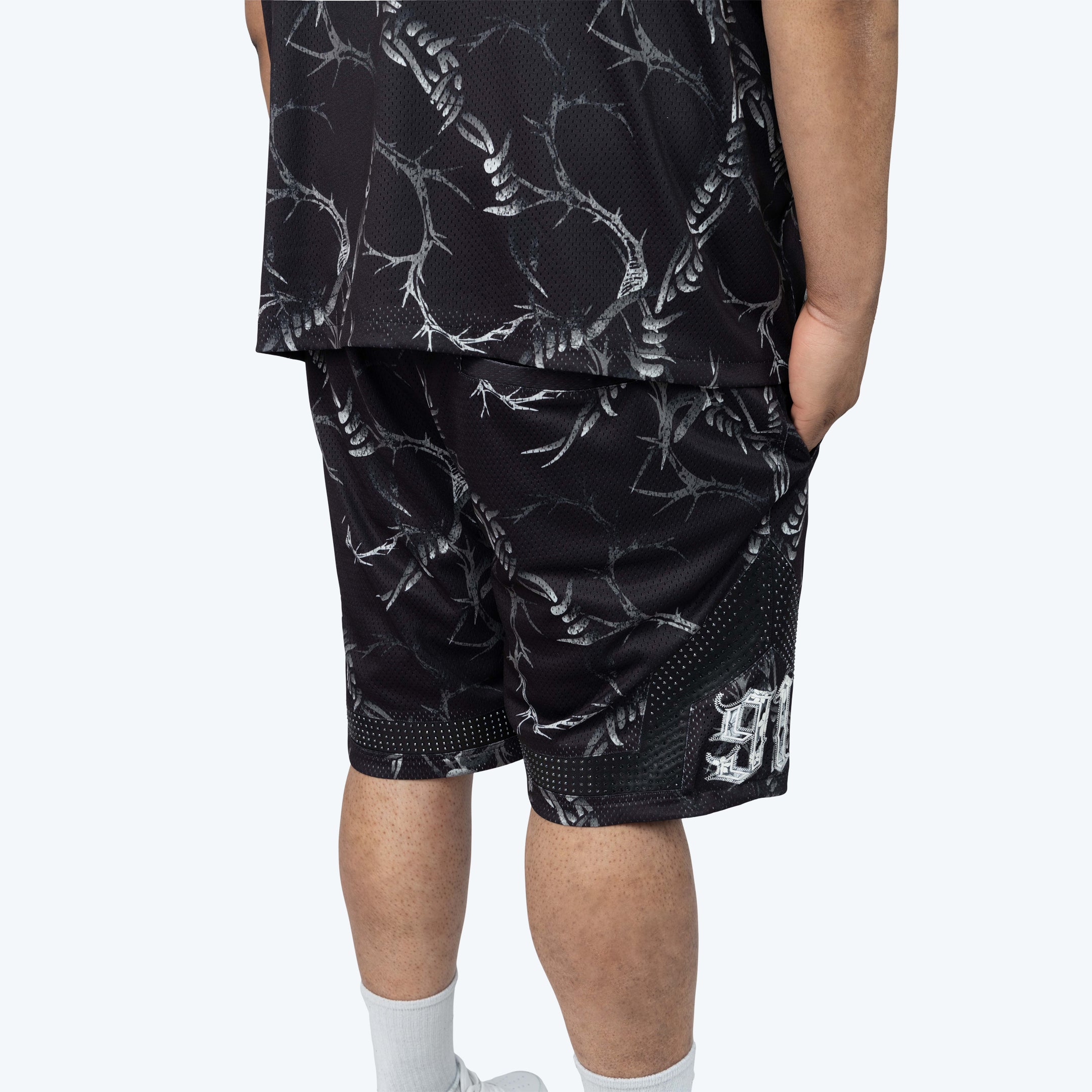 Big and Tall - Dystopia Printed Mesh Shorts