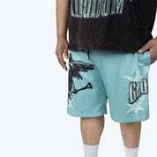 Big and Tall - Maximalist Printed Mesh Shorts - Ice Green