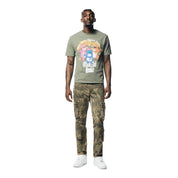 Smoke Rise Graphic Washed T-Shirt - Vintage Army