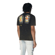Smoke Rise Embroidered Patched & Graphic Printed T-Shirt - Black