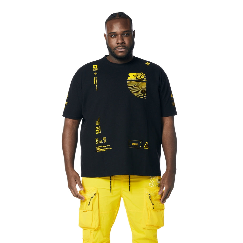 Smoke Rise Big and Tall Big and Tall - Utility Graphic Gel Printed Waffle T-Shirt - Canary