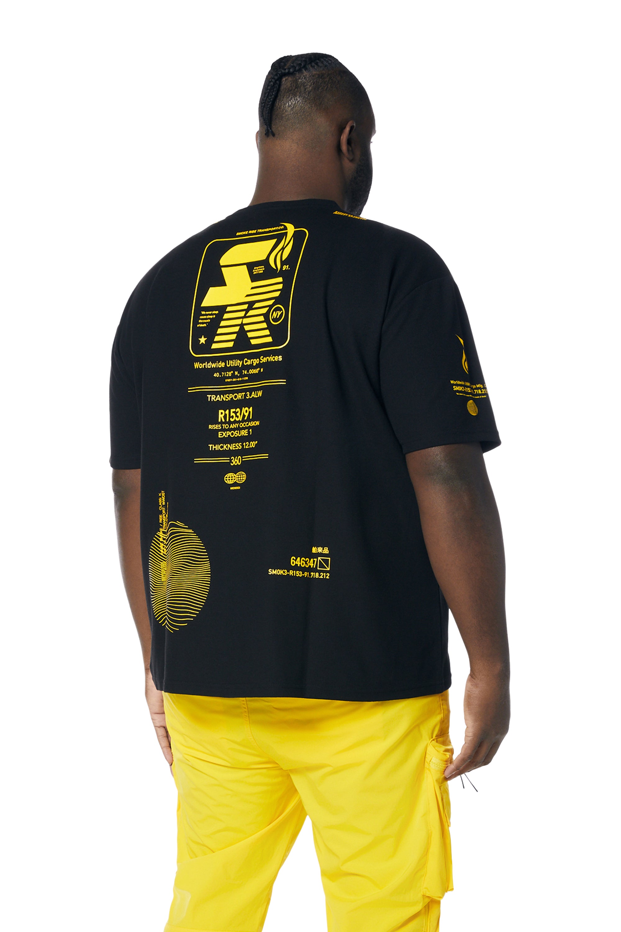 Big and Tall - Utility Graphic Gel Printed Waffle T-Shirt - Canary