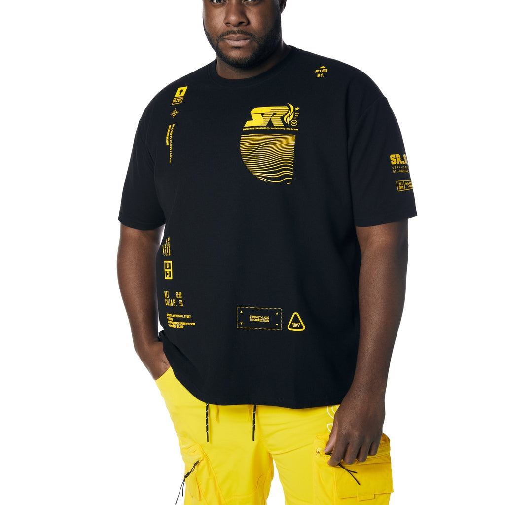 Smoke Rise Big and Tall Big and Tall - Utility Graphic Gel Printed Waffle T-Shirt - Canary