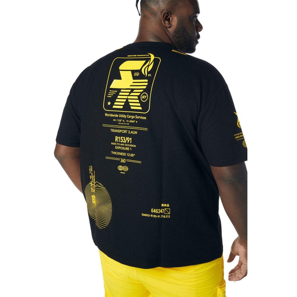 Smoke Rise Big and Tall Big and Tall - Utility Graphic Gel Printed Waffle T-Shirt - Canary