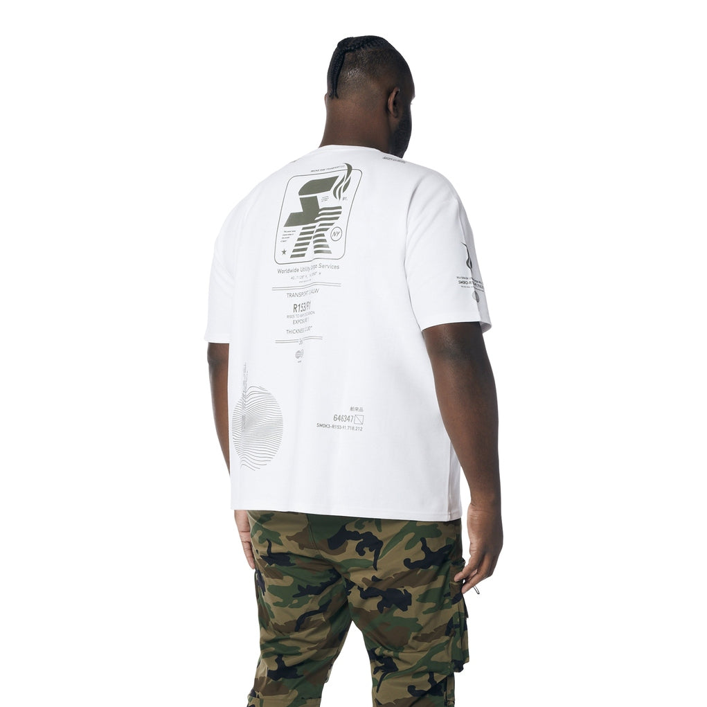 Smoke Rise Big and Tall Big and Tall - Utility Graphic Gel Printed Waffle T-Shirt - Olive