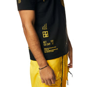 Smoke Rise Utility Graphic Gel Printed Waffle T-Shirt - Canary