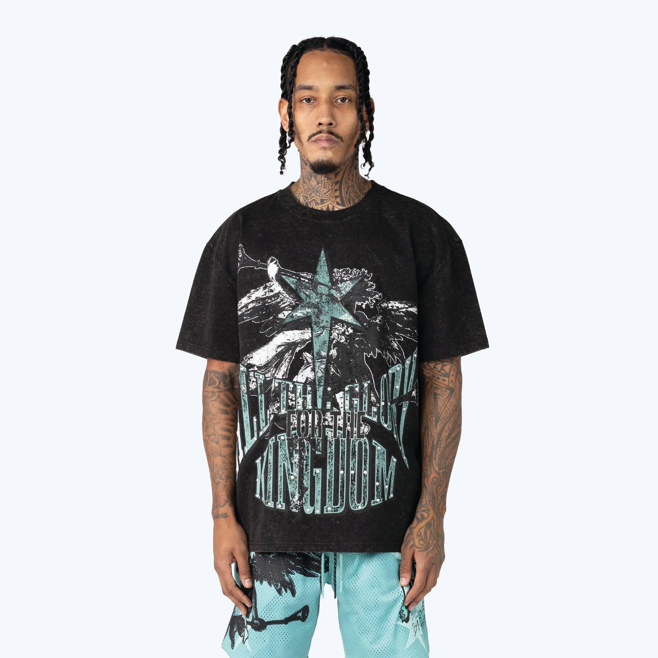 Oversized Maximalist Graphic SS Shirt - Black
