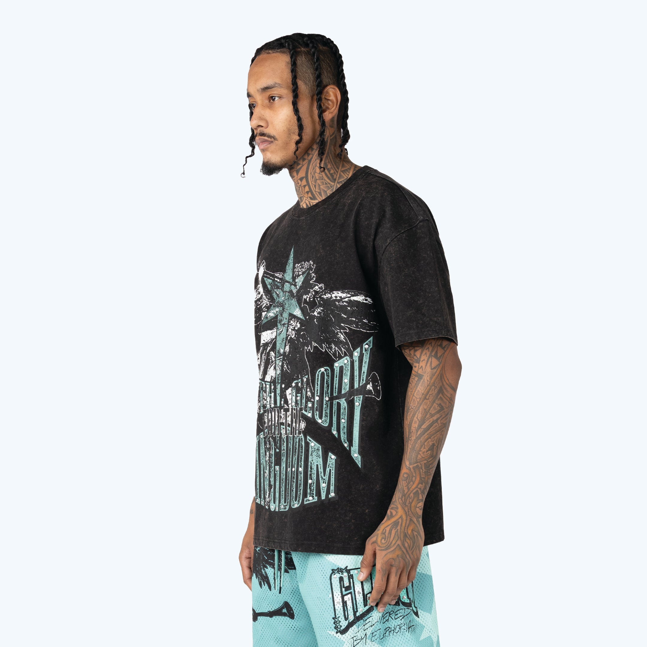 Oversized Maximalist Graphic SS Shirt - Black