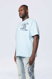 Big and Tall - Tapestry Patch SS Tee - Cerulean