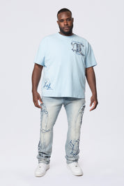 Big and Tall - Tapestry Patch SS Tee - Cerulean